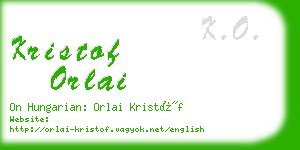 kristof orlai business card